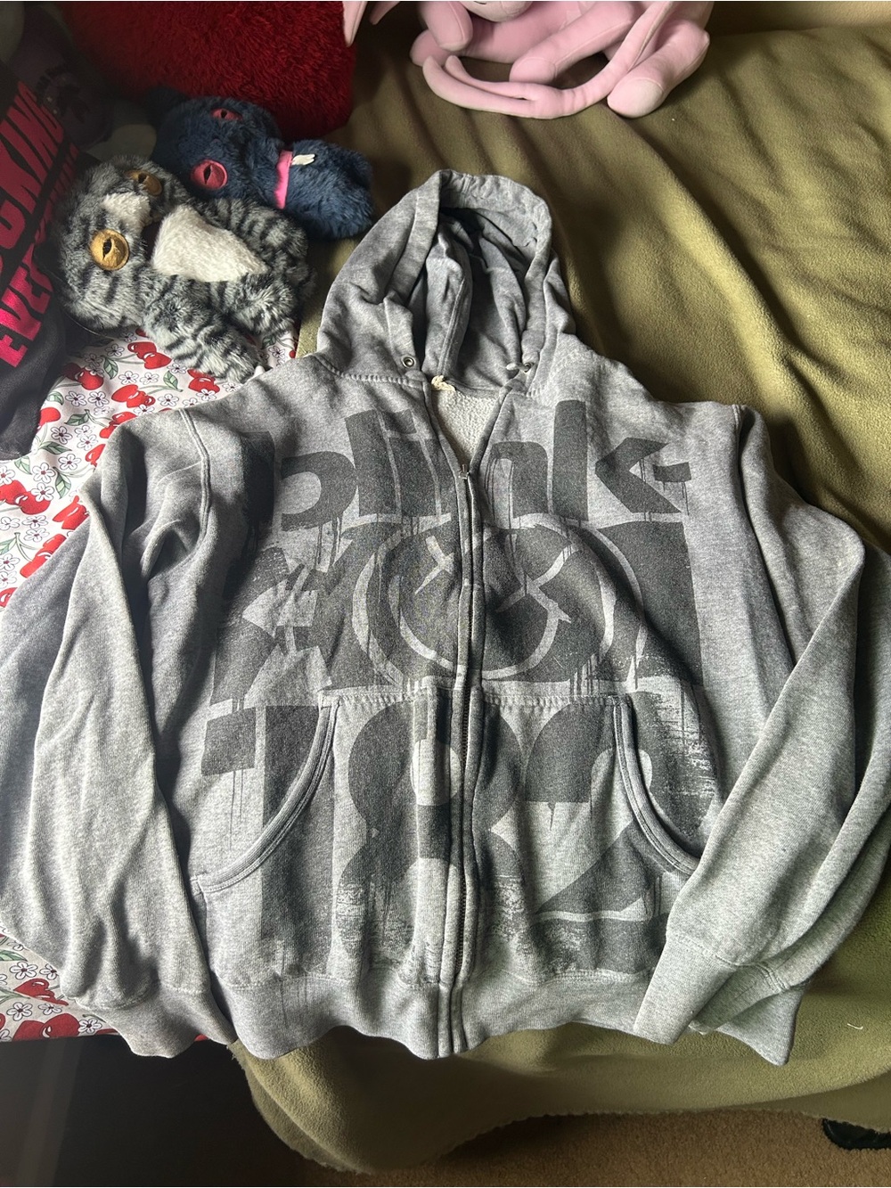 Blink 182 gray zip up